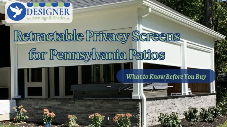 Blog cover: Retractable Privacy Screens for Pennsylvania Patios, over a screened porch