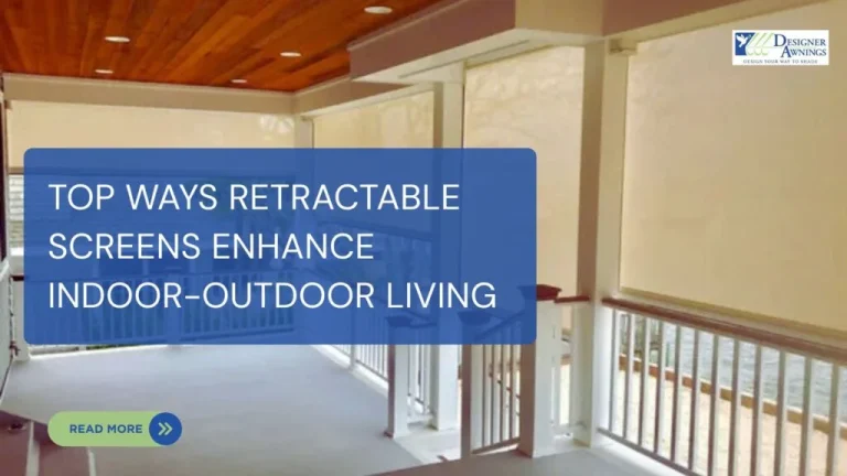 Blog cover: Top Ways Retractable Screens Enhance Indoor-Outdoor Living, over a screened porch